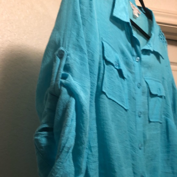 Krazy kat 3/4 length sleeve tie waist blouse - Picture 3 of 4